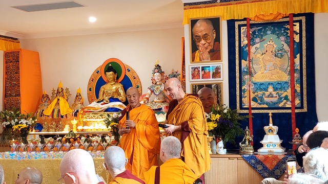 Geshe Rabten and Dorje at the Consecration.